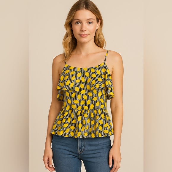 Lily White Tops - Lily White Women's Blouse - Yellow and Black Striped 🍋🍋